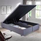 Base Box Baú Queen 158x198x42cm Suede Com Pistão A Gás Cinza