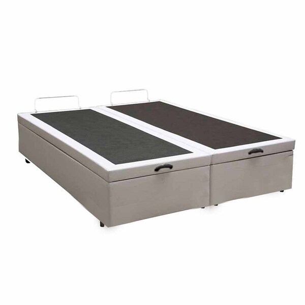 Base Box Bau Queen Bipartido Premium Santo Box Sintético 47x1