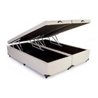 Base Box Baú Queen Bipartido Sintético Branco 39x158x198