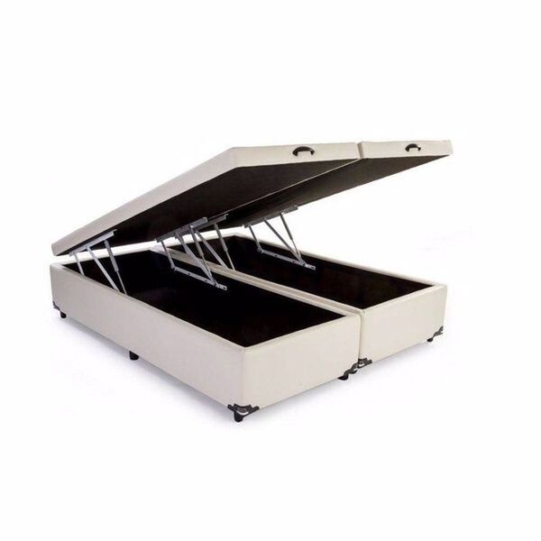 Base Box Bau Queen Courissimo Marfim Premium 158x198 Reforçada