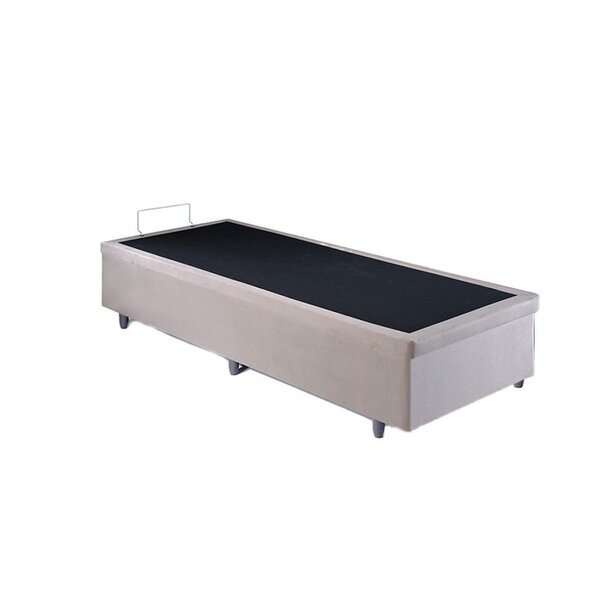 Base Box Baú Solteiro 79x198x42cm Suede Bege