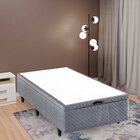 Base Box Baú Solteiro 88x188x35cm Merida Cinza