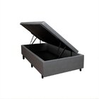 Base Box Baú Solteiro 96x203x40cm Courino Cinza