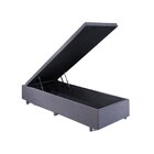 Base Box Baú Solteiro 96x203x42cm Suede Cinza