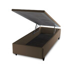 Base Box Baú Solteiro Prince Sued 0,88x1,87x0,24 Tabaco