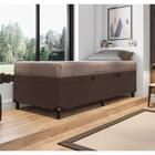 Base Box Baú Solteiro Prince Sued 0,88x1,87x0,24 Tabaco