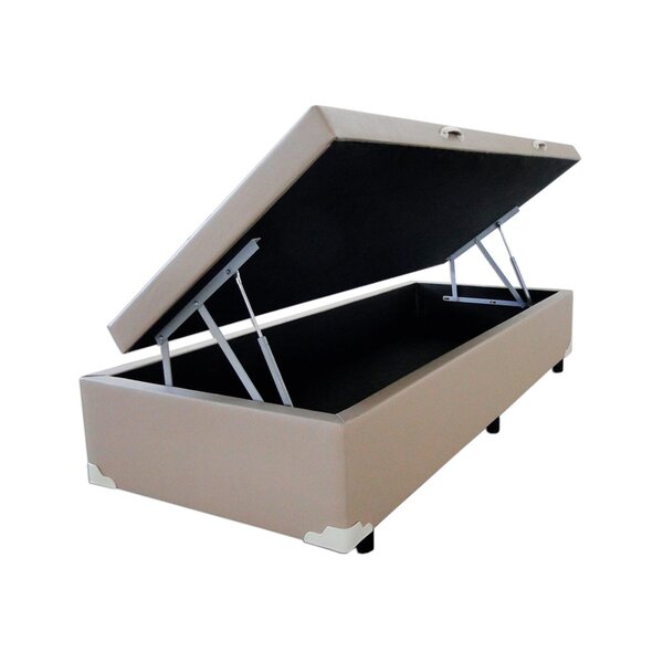 Base Box Baú Solteiro Sintético Bege - 39x78x188