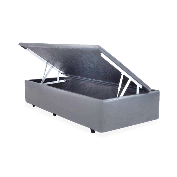 Base Box Baú Solteiro Sp Móveis Sintético Cinza - 39x88x188