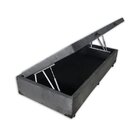 Base Box Baú Solteiro Suede Cinza - 39x88x188