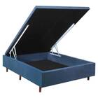 Base Box Casal 138cm Articulada Veludo Azul Tana Decor