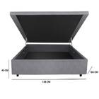 Base Box Casal 138cm Articulado Veludo Cinza Com Pés Tana Dec