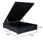 Base Box Casal 138cm Articulado Veludo Preto Tana Decor