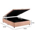 Base Box Casal 138cm Articulado Veludo Rose Tana Decor