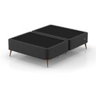 Base Box Casal 138x188x45cm Com Porta Usb Dupla  Preto