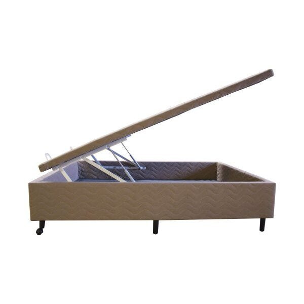 Base Box Casal 47x138x188cm Com Baú Sued