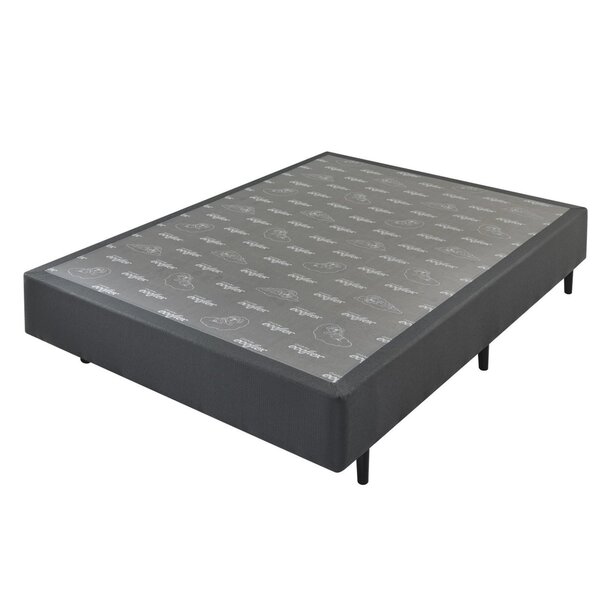 Base Box Casal  Somiê Linho Uni 138x188x37 Cinza/grafite
