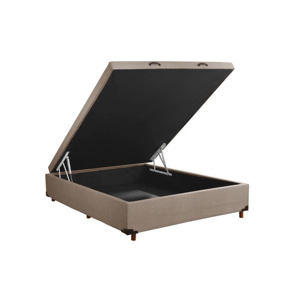 Base Box Casal Baú Hr Moveleira 40cmx138cmx188cm Gold Linho M