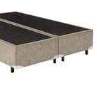 Base Box Casal Bipartido Suede Bege - 39x138x188