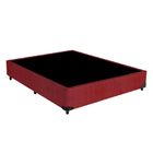 Base Box Casal Blindado Suede Vermelho