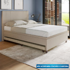 Base Box Casal Com Cama Auxiliar Com Colchão Conjugado Linho