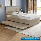 Base Box Casal Com Cama Auxiliar Com Colchão Conjugado Linho