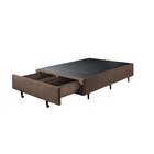 Base Box Casal Com Sapateira 138x188x30cm  Suede Areia Suede