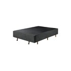 Base Box Casal Com Sapateira 138x188x30cm  Suede Cinza Suede