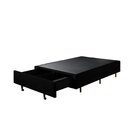 Base Box Casal Com Sapateira 138x188x30cm  Suede Preto Suede