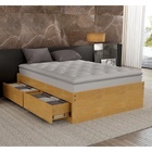Base Box Casal Libanesa com 4 Gavetas de Madeira Maciça - Mel