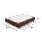 Base Box Casal Poliester Bordada 138x188x25cm  Marrom