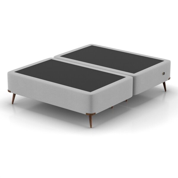 Base Box King 193x203x45cm Com Porta Usb Dupla  Cinza