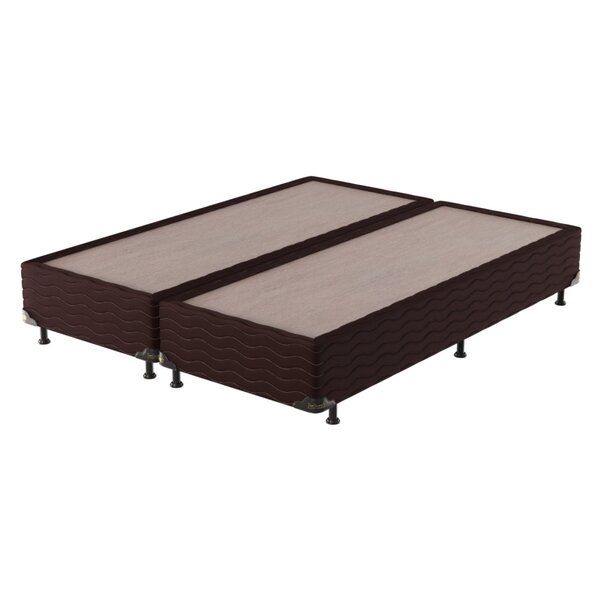 Base Box King 26cm X 203cm X 193cm Bi-partido Prodormir Marrom