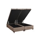 Base Box King Bipartido Baú Hr Moveleira 40cmx193cmx203cm Gol