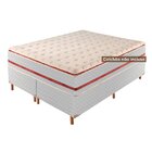 Base Box King Mônaco 42x193x203cm  Rustico Branco/bordo