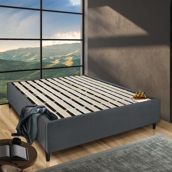 Base Box Para Colchão Casal Desmontável 138x188x40 Cm Cinza P