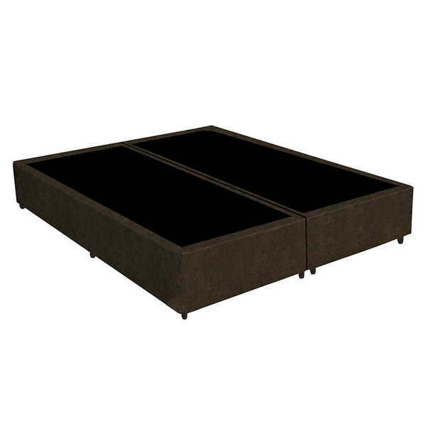 Base Box Para Colchão Queen Sommie Suede Liso-gazin - Marrom