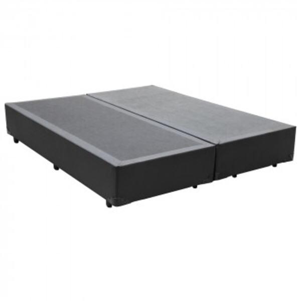 Base Box Queen Bipartido Sp Móveis Sintético Cinza - 26x158x1