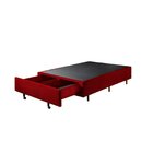 Base Box Queen Com Sapateira 158x198x30cm  Suede Vermelho Sue