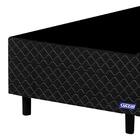 Base Box Queen Size Bipartido 158 X 198 X 39 Preto Bordado Pé