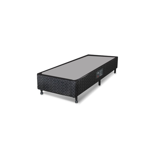 Base Box Solteiro 40x96x203cm Class Bonnel Castor Preto/branc