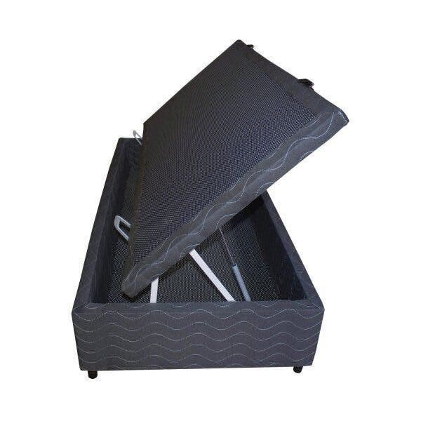 Base Box Solteiro 47x88x188cm Com Baú Poliéster Cinza Quality-flex ...