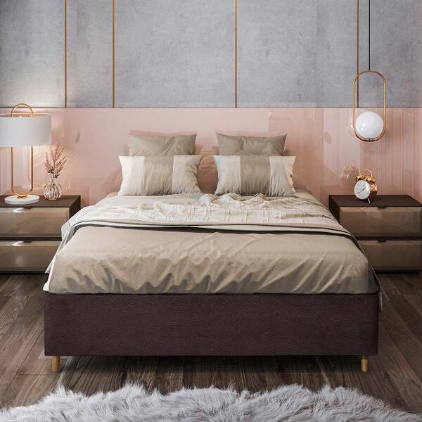 Base Box Solteiro 96x203x25 Cm Versátil Marrom