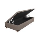 Base Box Solteiro Baú Hr Moveleira 40cmx88cmx188cm Gold Linho