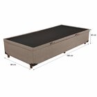 Base Box Solteiro Baú Hr Moveleira 40cmx88cmx188cm Gold Linho