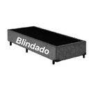 Base Box Solteiro Blindado Suede Cinza