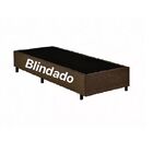 Base Box Solteiro Blindado Suede Marrom