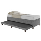 Base Box Solteiro Com Cama Auxiliar Com Colchão Conjugado Lin