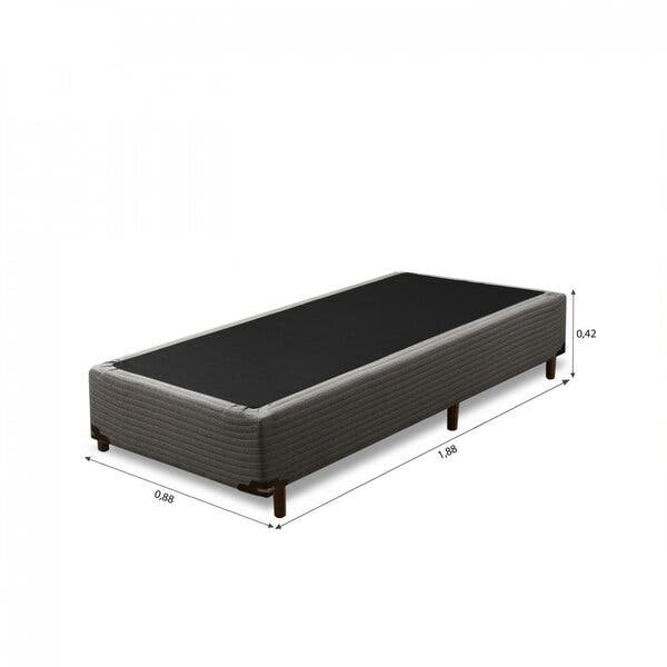 Base Box Solteiro Harmony 188x88x42 Umaflex Cinza | Leroy Merlin