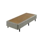 Base Box Solteiro Liso 96x203x40cm Somiê  Cinza