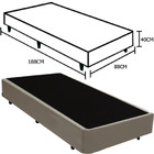 Base Box Solteiro Santo Box Sintético 40x88x188 Bege